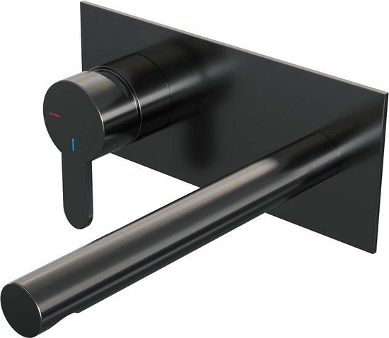 Brauer Gunmetal Edition Inbouw Wastafelkraan - Model D2 - Gunmetal Geborsteld