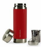 YK Design LiberTea – Rode isoleer-theefles 350 ml – RVS, BPA-vrij, lekvrij, met 2 infusiefilters