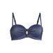 BEACHWAVE Voorgevormde Strapless Bandeau Bikinitop met Lurex - Donkerblauw