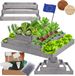Modo24 ZP09 Carré Potager Surélevé En Escalier Modulable, Bois De Pin, Herbes/légumes, Jardin/terrasse/balcon, 27x90x60 Cm, Gris