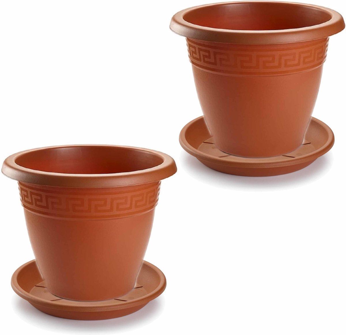 Forte Plastics Bloempotten - 3 stuks - Ø 35 cm - Terra cotta