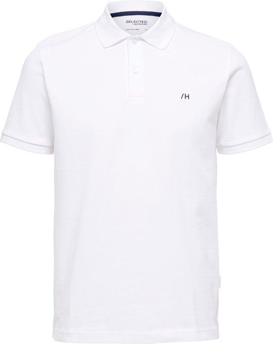 SELECTED HOMME Heren Polo SS Dante Polo - Wit - Maat L