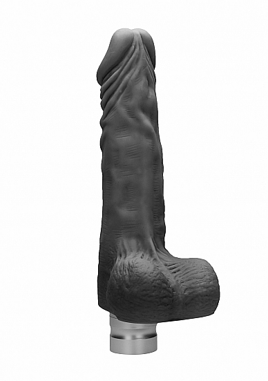 RealRock - Skin 8" / 20 cm Realistic Vibrating Dildo With Balls - Black