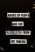 NAMES OF PEOPLE WHO ARE BLACKLISTED FROM MY FUNERAL
