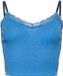 Superdry Geribbelde tanktop met kanten randje Dames Blush Blue Marl