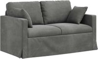 vidaXL Bank Donkergrijs Fluweel 138 x 78 x 80 cm