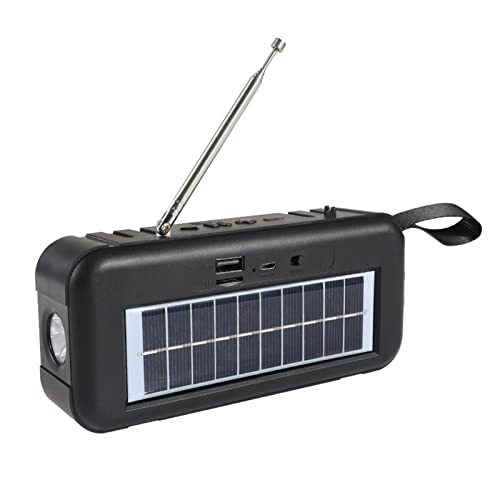tinysiry Draadloze Sound Box Draagbare Stabiele Transmissie ABS Zaklamp FM Radio Bluetooth-compatibele 5.0 Luidspreker compatibel met Outdoor Zwart