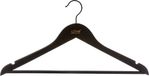 5five Five Kledinghangers - 3x - hout - rubber coating - zwart - 45 x 23 cm - kleerhangers