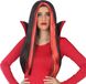 Atosa Heksenpruik lang haar - zwart/rood - dames - Halloween