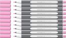 Schneider Brushpen Paint-It 070 Premium penseelstiften met flexibele punt en heldere kleuren voor kalligrafie, handlettering en meer, 10 stuks, pastelroze