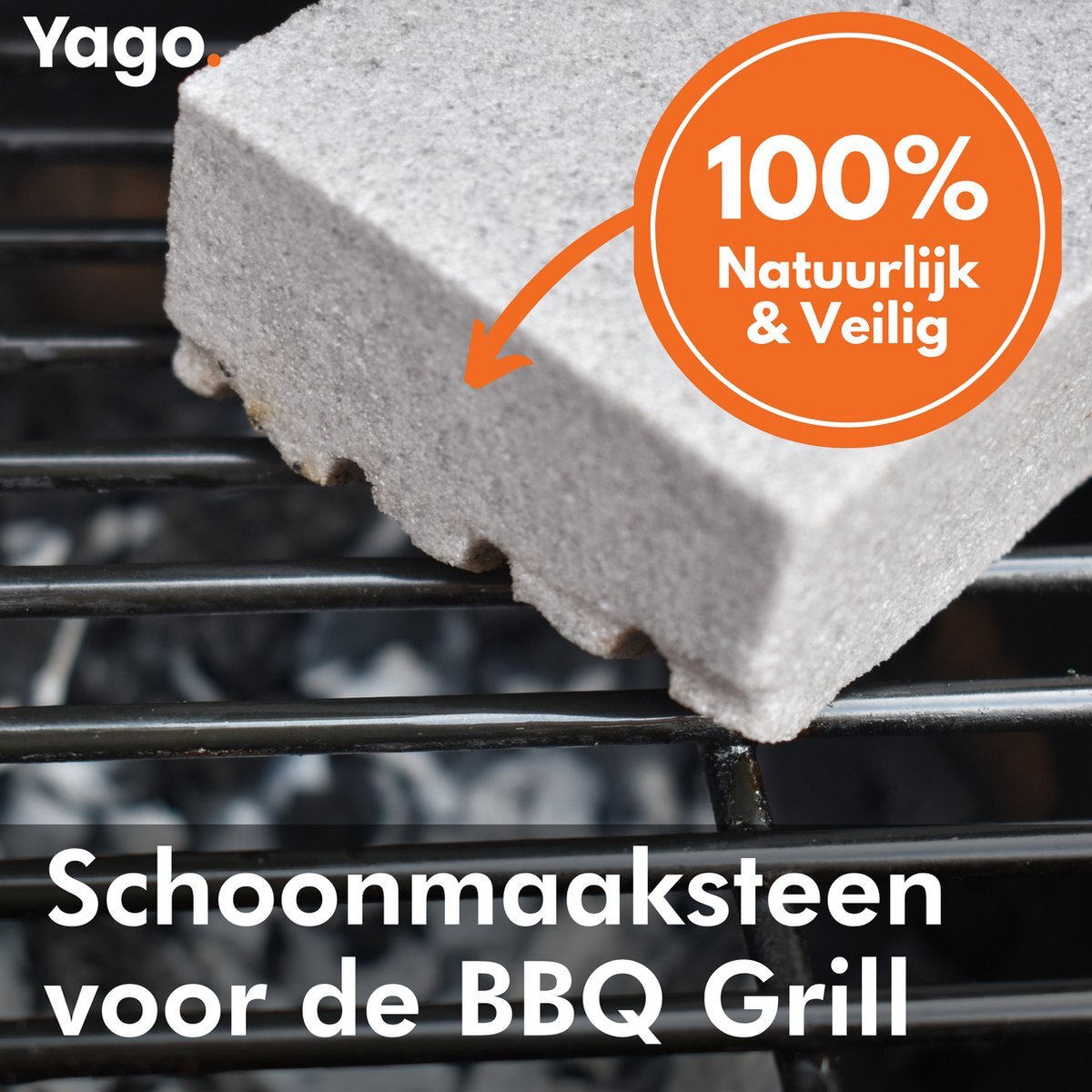 YAGO Schoonmaaksteen voor de BBQ 2 stuks Barbecue Grill Cleaner