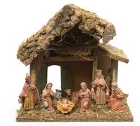 HHCP Kerststal met 8 figuren - 27x17x26cm