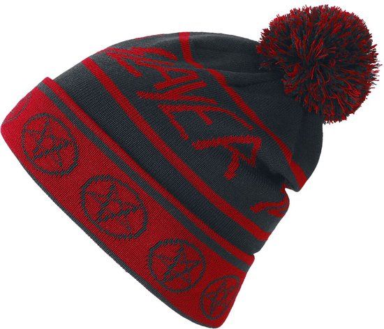 Slayer Beanie Unisex Beanie - Zwart/Rood