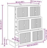 vidaXL Ladekast 66 x 34,5 x 90 cm Bewerkt hout Zwart