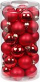 Inge's Christmas Decor Gmbh 60x pièces petites boules de Noël verre rouge mix 4 cm