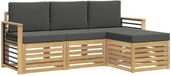 vidaXL - Bank loungeset - 4 zitplekken - Polyester - Wit en antracietkleurig