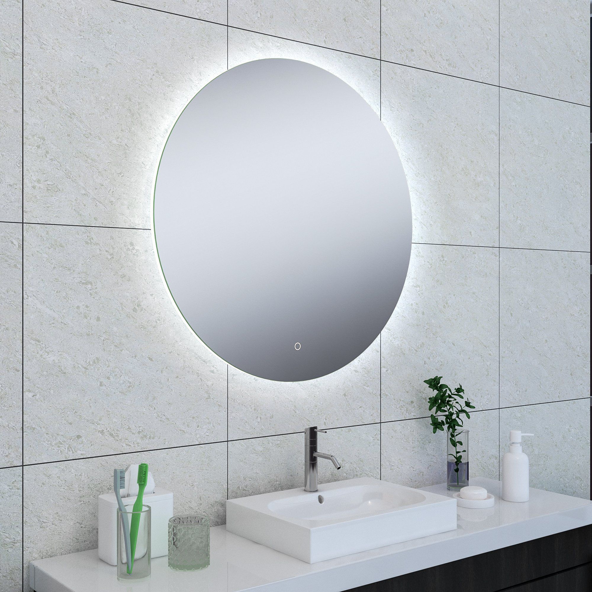 Wiesbaden Soul Rond - 80cm - Spiegel met LED Verlichting, Verwarming en Touch Schakelaar