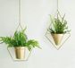 RISEON Set van 2 Boho messing gouden geometrische metalen plantenhangers