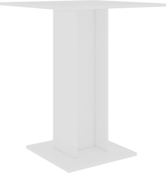 vidaXL Bistrotafel wit - 60x60x75 cm - bewerkt hout