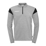 Uhlsport Squad 27 Ziptop Heren - Donkergrijs Gemeleerd / Zwart | Maat: L