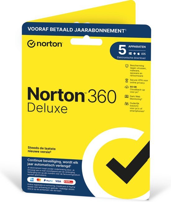 Norton 360 Deluxe 50GB (1Gebruiker/5Apparaten/1Jaar)