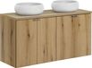 Nova Oak Armoire de salle de bain 120 cm avec double lavabo et plateau en chêne