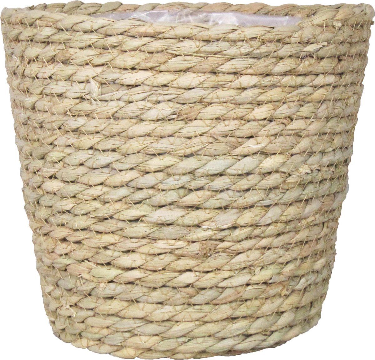 Bela Arte Naturel rotan mand van gedraaid touw/riet 17,5 cm - beige