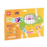 APLI 20625 Magic viltstiften, 18 magische markers met dubbele punt