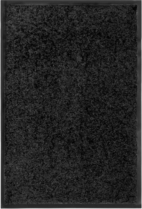 vidaXL Deurmat wasbaar zwart 40x60 cm