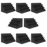 JBER 8 stuks akoestische schuimbas val studio schuim 30,5 cm x 17,8 cm x 17,8 cm geluiddichte bekleding wandpanelen hoekblok afwerking voor studio's thuis en theater