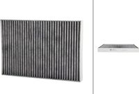 HELLA Filtre d'habitacle avec charbon actif, 300 x 204 mm, adapté entre autres pour AUDI A4