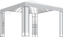vidaXL Prieel met dubbel dak en LED-lichtslinger 3x3 m wit