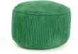 Lumaland Zitzak poef van corduroy | Compacte 50L gaming poef met 3-in-1-functie: comfortabele kruk, handig tafeltje en stijlvolle voetenbank voor binnenshuis | Ø 25 x 45 cm - Donkergroen
