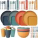 Bol 48-delige set vaatwerk incassable pour 4 personnes - vaisselle légère de camping et de pique-nique - plastique coloré - lavable au lave-vaisselle