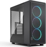 Fractal Design FD-C-EPO1A-04 zwarte PC-behuizing met TG RGB-verlichting en aansluiting voor componenten