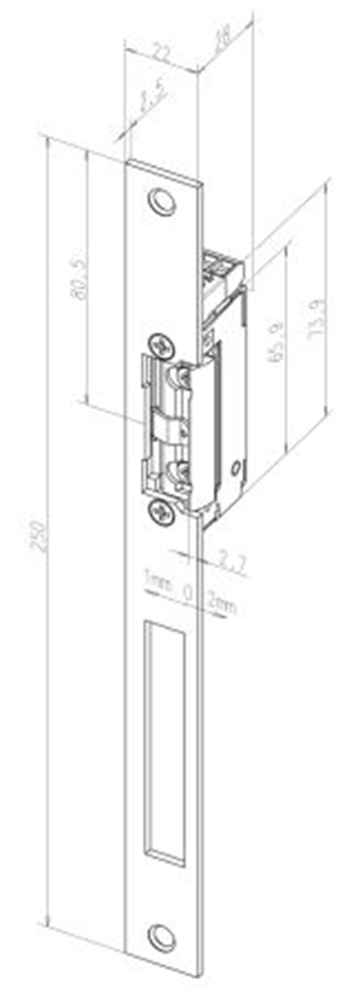 Effeff 128 Elektrische inbouw deuropener type 128 | spanningsloos vergrendeld | pulsontgrendeling | fafix | 22-42V=~ | (22-26V 100% ED) | DIN links en