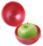 Boîte à pommes avec fermeture à clip – Boîte à pommes ronde pour l'école et le travail – Fabriquée en Allemagne et sans BPA – Boîte de conservation ou boîte à lunch parfaite – PP orange tendance