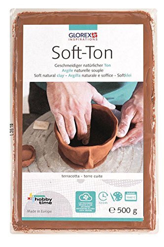 Glorex GmbH Glorex 6 8075 137 Soft Ton terracotta, 500 g, luchthardend of brandbaar