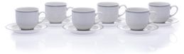Thun 1794 Tasses à espresso avec soucoupe, 115 ml, dentelle, gris, 6 pièces