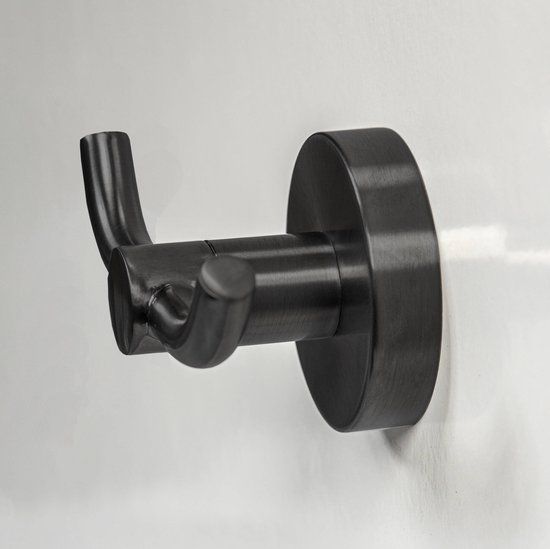 Haceka Kosmos Dubbele Handdoekhaak - Gunmetal Glans (Antraciet)