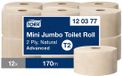 Tork Mini Jumbo Toiletpapier Naturel T2, Advanced, 2-laags, 12 x 170 m, 120377