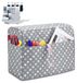Stofkap overlocker - Grijze stippen - 44,5 x 20,3 x 34,3 cm - Met opbergvakken voor naaiaccessoires