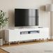 Maison Exclusive meuble TV LED DELFT, 153 x 35 x 43 cm, blanc laqué