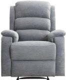 Vente-unique Elektrische relaxfauteuil van stof met plateau NEVERS - Grijs