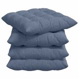 vidaXL Coussin d'assise 4 pièces Tissu velours côtelé Bleu 40 x 40 x 6 cm