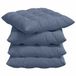 vidaXL Coussin d'assise 4 pièces Tissu velours côtelé Bleu 40 x 40 x 6 cm