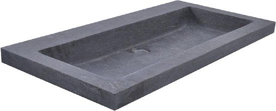 Wiesbaden Jella wastafel - 800 x 460 x 50 mm - Zwart - Natuursteen