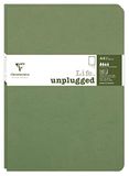 Clairefontaine 733083C Collectie Age Bag - Pak met 2 Geniete Schriften Duo Groen - A4 21x29-7 cm - 96 Effen Witte Pagina’s - Papier 90 g - Omslag Glanskarton met Lederkorrel
