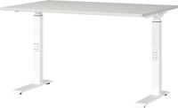 Bureau réglable en hauteur, 120x91x80 cm, gris clair/blanc