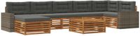 vidaXL - Bank loungeset - Acacia hout - Natuurlijk en antraciet